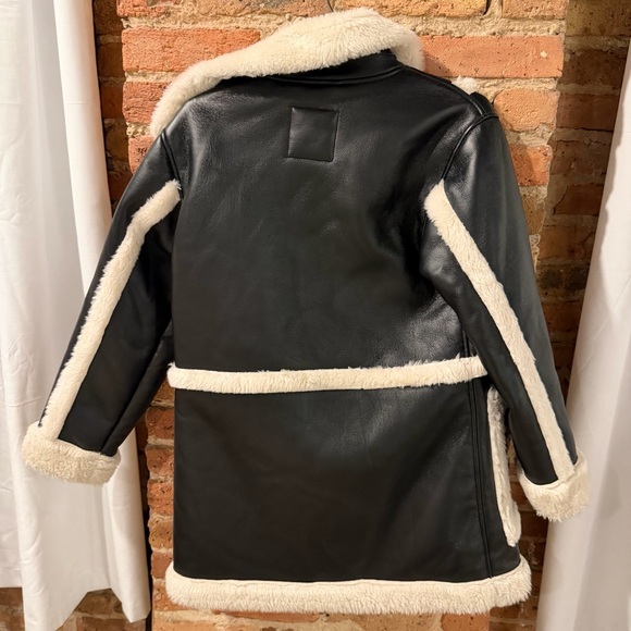 Abercrombie & Fitch Leather Jacket with Cream Accents - Picture 8 of 8